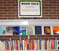 A view of the book sale shelf